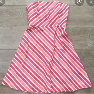 Ann Taylor vintage striped strapless dress